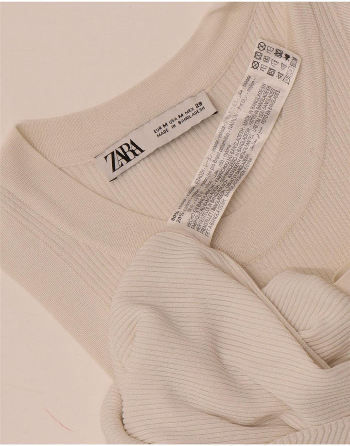 Zara Damevest Top UK 12 Medium White Viscose