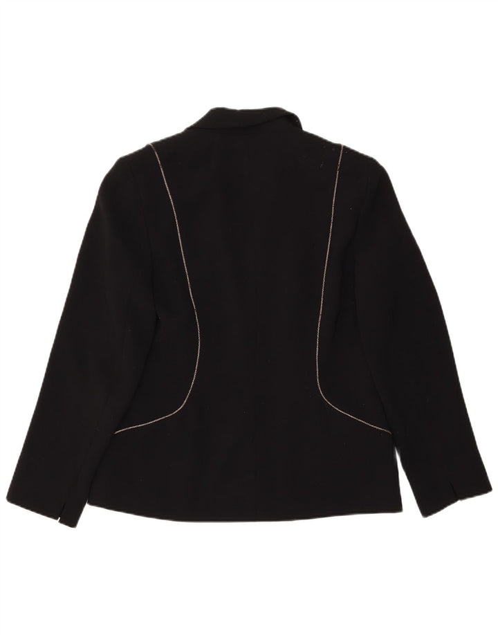 Jacques Vert Dame 2 Button Blazer Jacket UK 10 Small Black Polyester