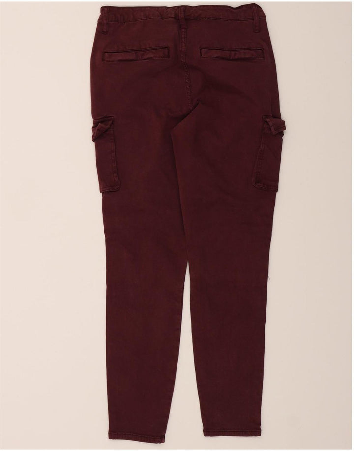 MOSSIMO Womens Mid Rise Cargo Trousers US 10 Large W30 L27 Burgundy Vintage Mossimo and Second-Hand Mossimo from Messina Hembry 