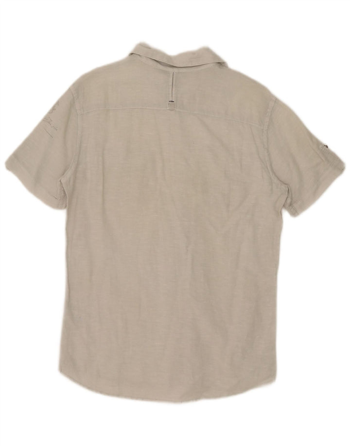 Gas Herre kortærmet skjorte medium beige hør