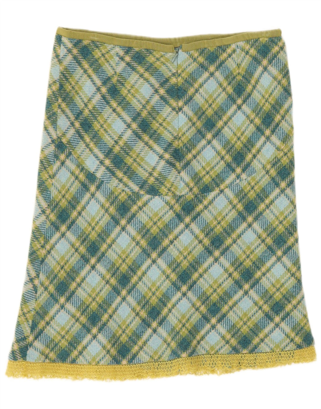Stefanel Dame A-Line Nederdel IT 40 Small W28 Green Check