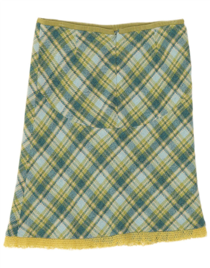 Stefanel Dame A-Line Nederdel IT 40 Small W28 Green Check