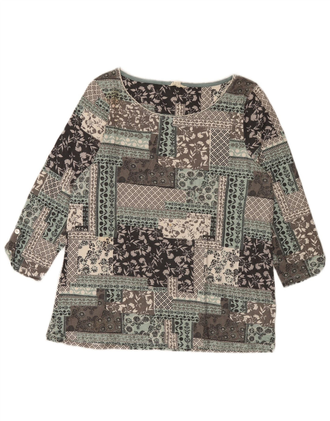 WHITE STUFF Damebluse Top UK 12 Medium Flerfarvet Patchwork