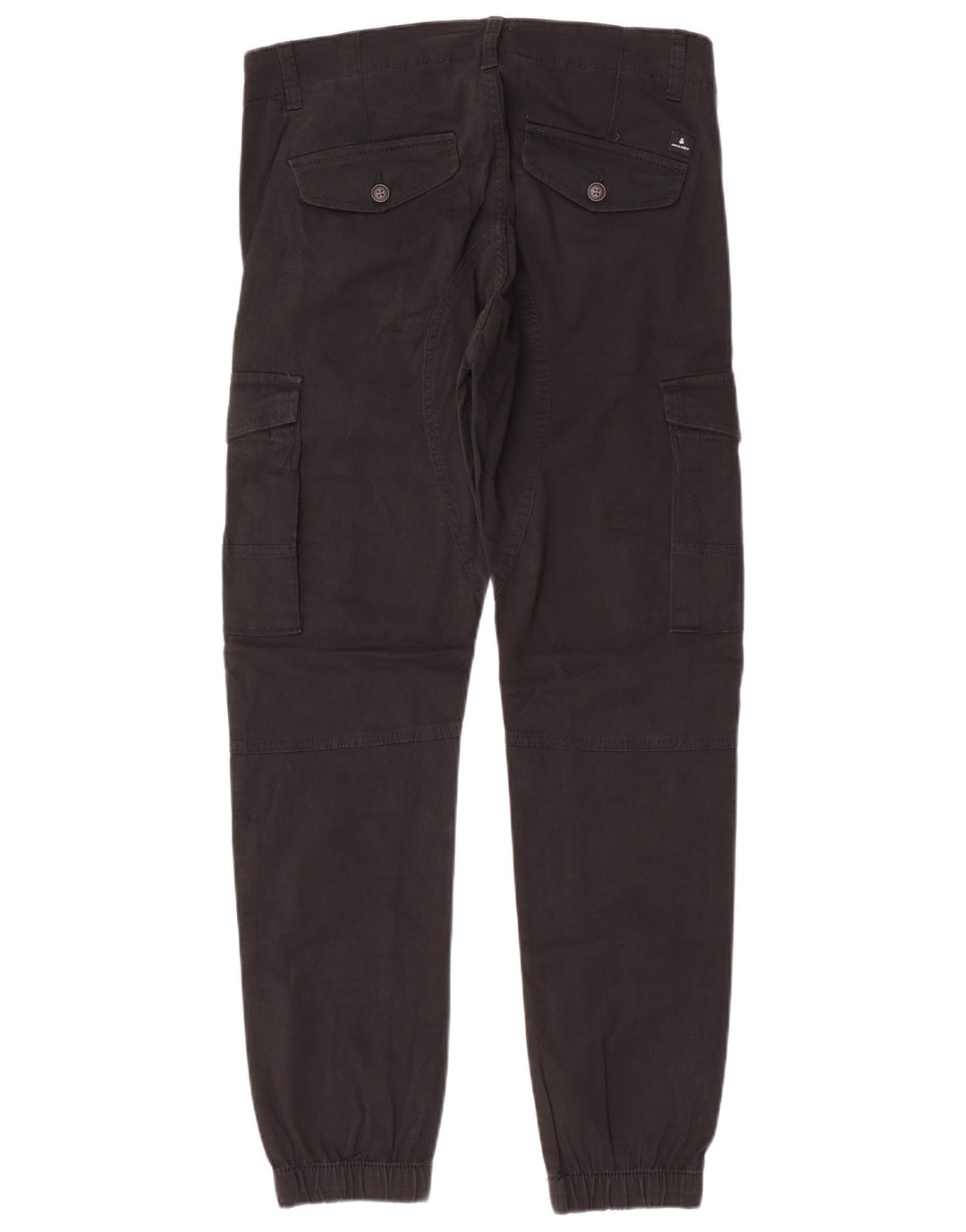 JACK & JONES Mens Paul Tapered Cargo Trousers W31 L32 Black Cotton Classic