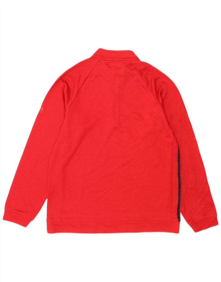 Adidas Sweatshirt med lynlås til mænd, medium rød polyester
