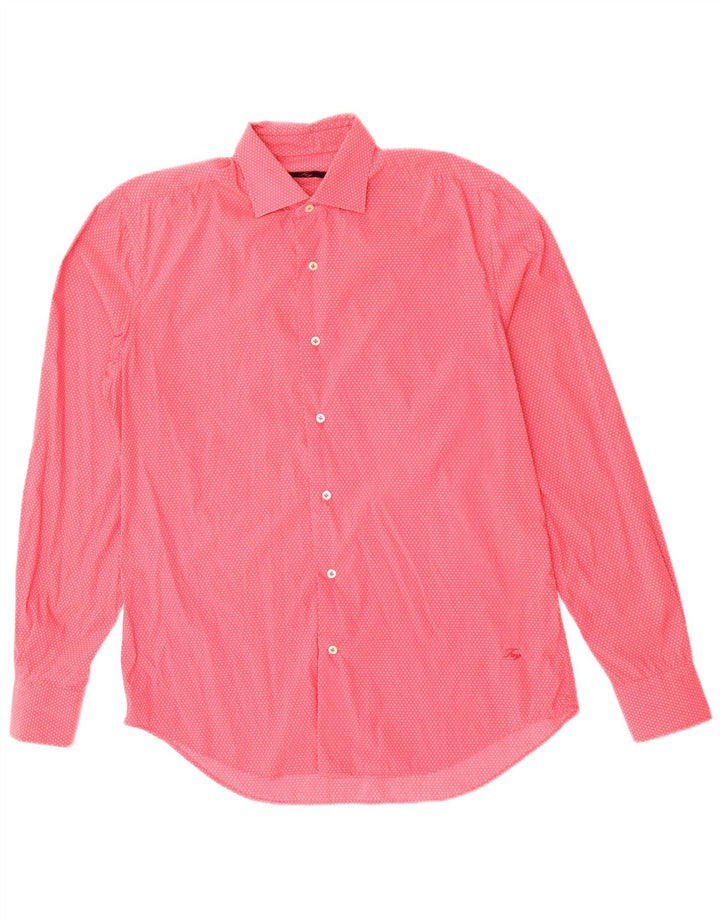 FAY Herreskjorte str. 39 15 1/2 Medium Pink Plettet Bomuld
