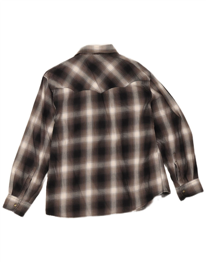 Wrangler Slim Skjorte til mænd Stor sort plaid bomuld