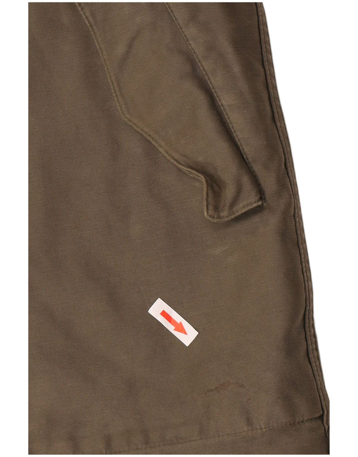 Vintage Sherpa Parkajakke med hætte til mænd UK 38 Medium Khaki