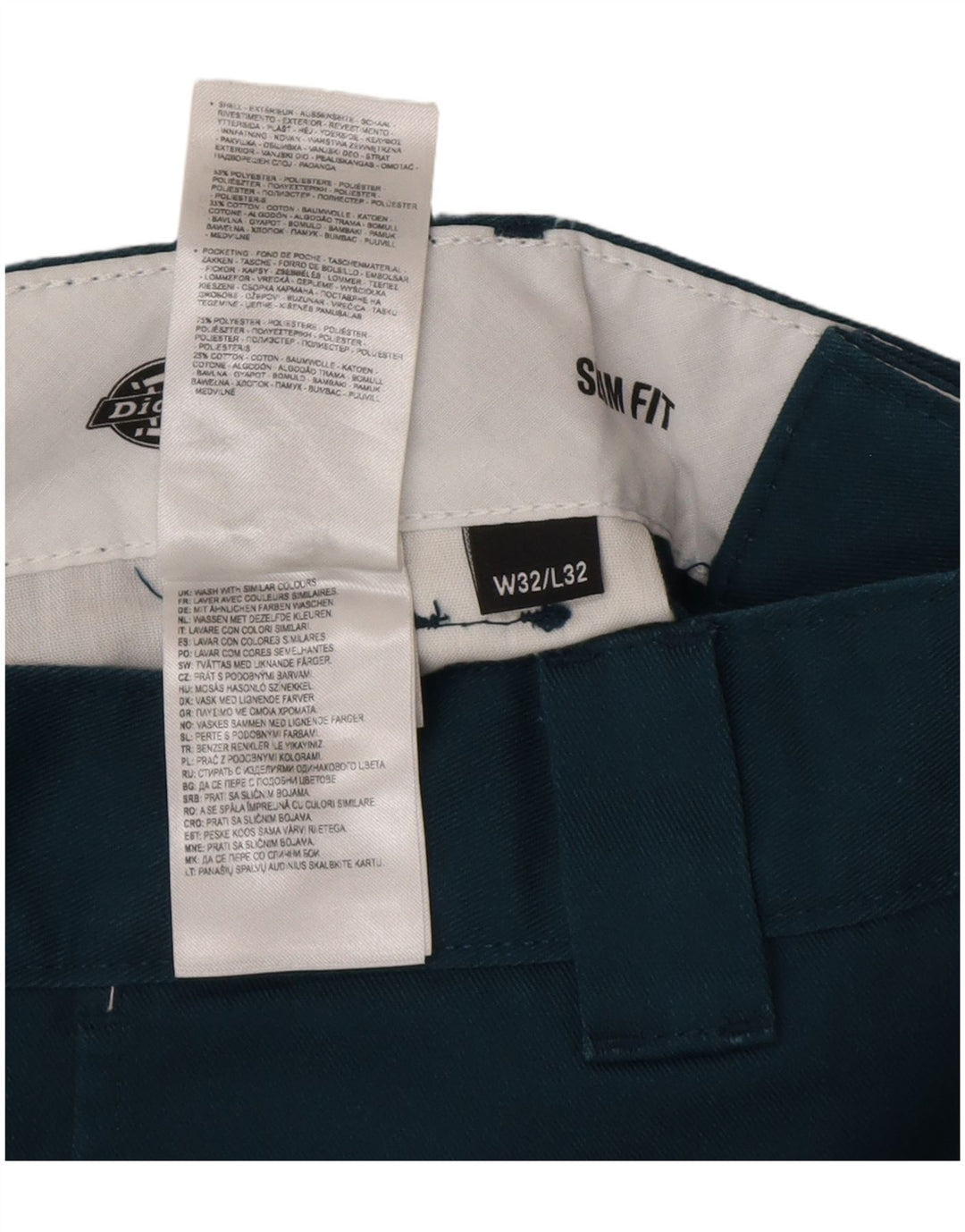 Dickies Herre Slim Fit Chino Bukser W32 L32 Blå Polyester