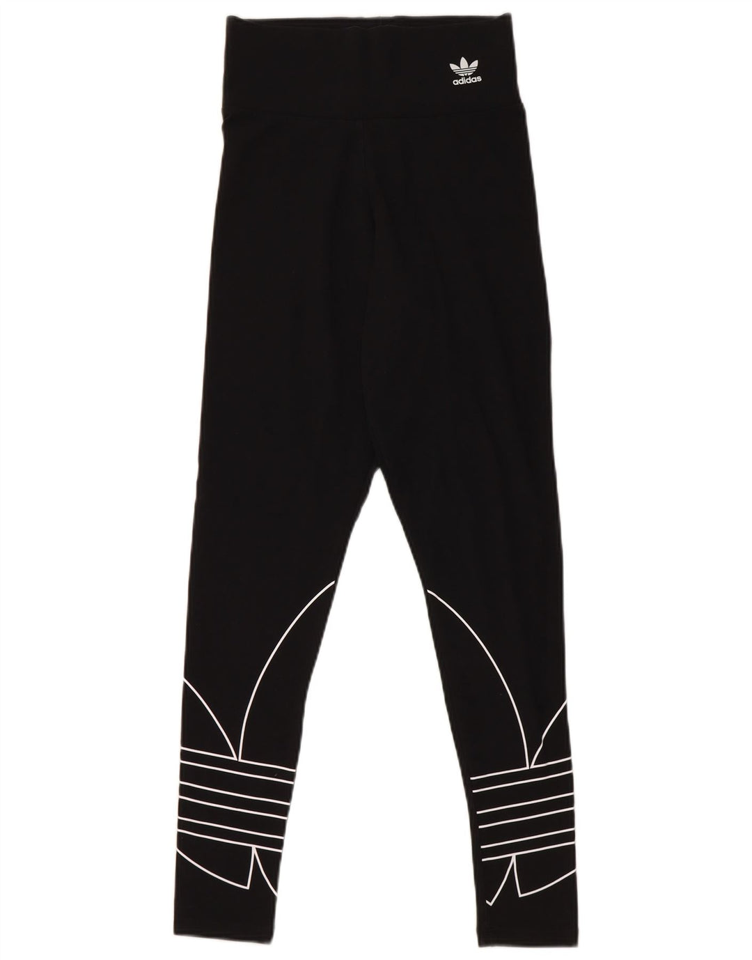 Adidas Dame Grafiske Leggings UK 8 Small Black Bomuld