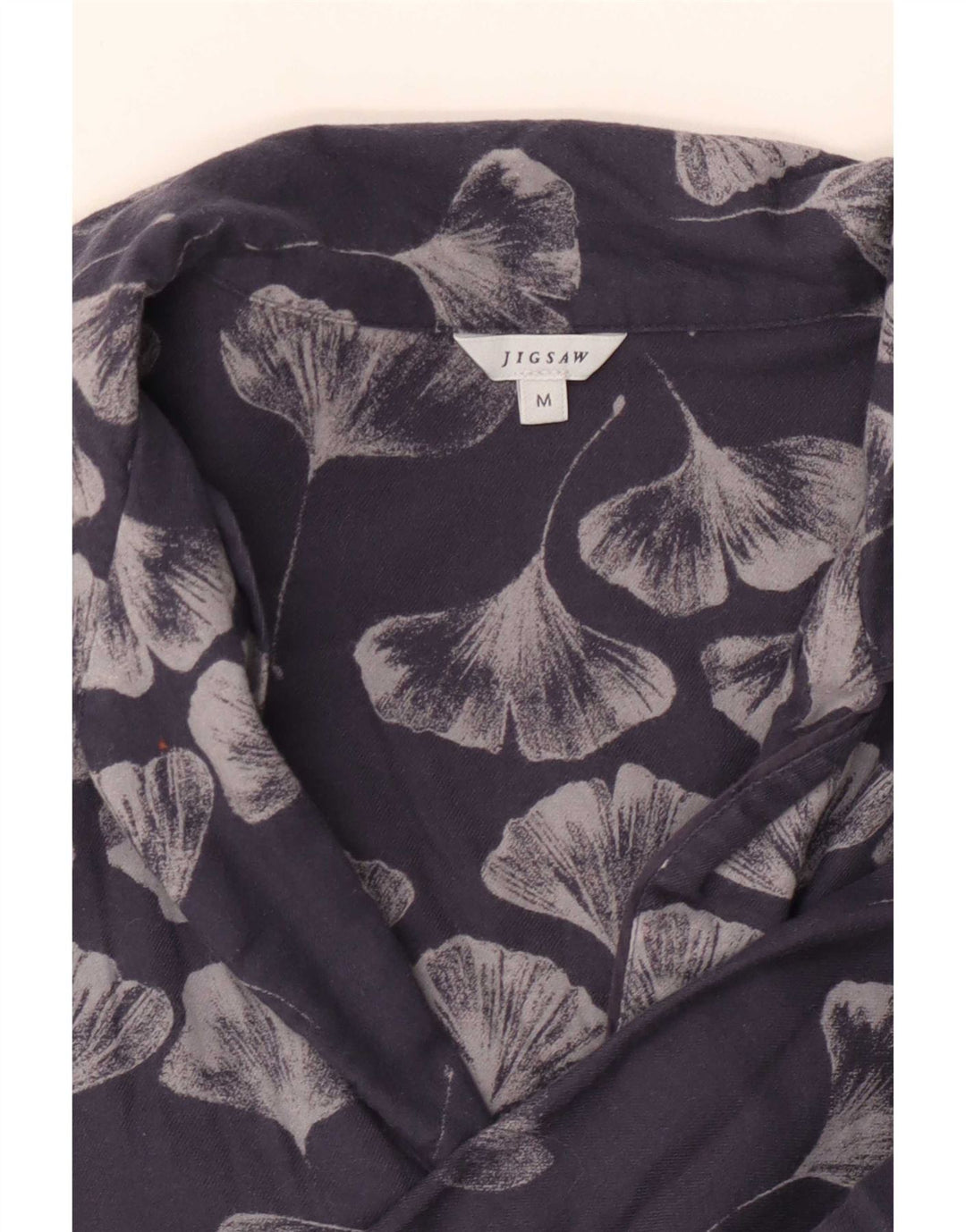 Jigsaw Womens Oversized Shirt Bluse UK 14 Medium Navy Blue Floral
