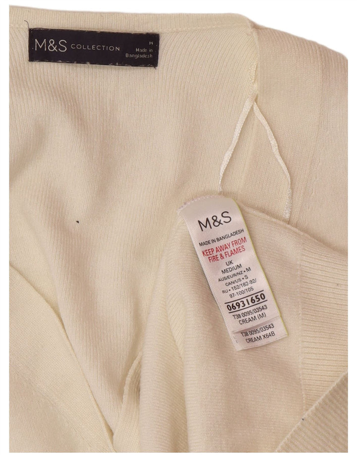 Marks & Spencer Dame Cardigan Sweater UK 14 Medium Off White Viscose
