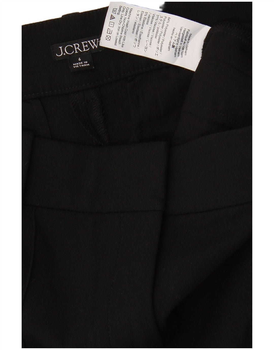 J. CREW Lige Chinobukser til kvinder US 6 Medium W30 L31 Sort polyester