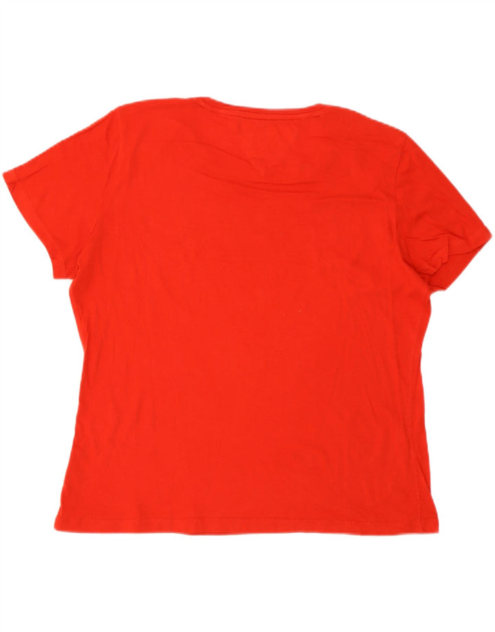 Tommy Hilfiger Dame T-Shirt Top UK 14 Stor Rød