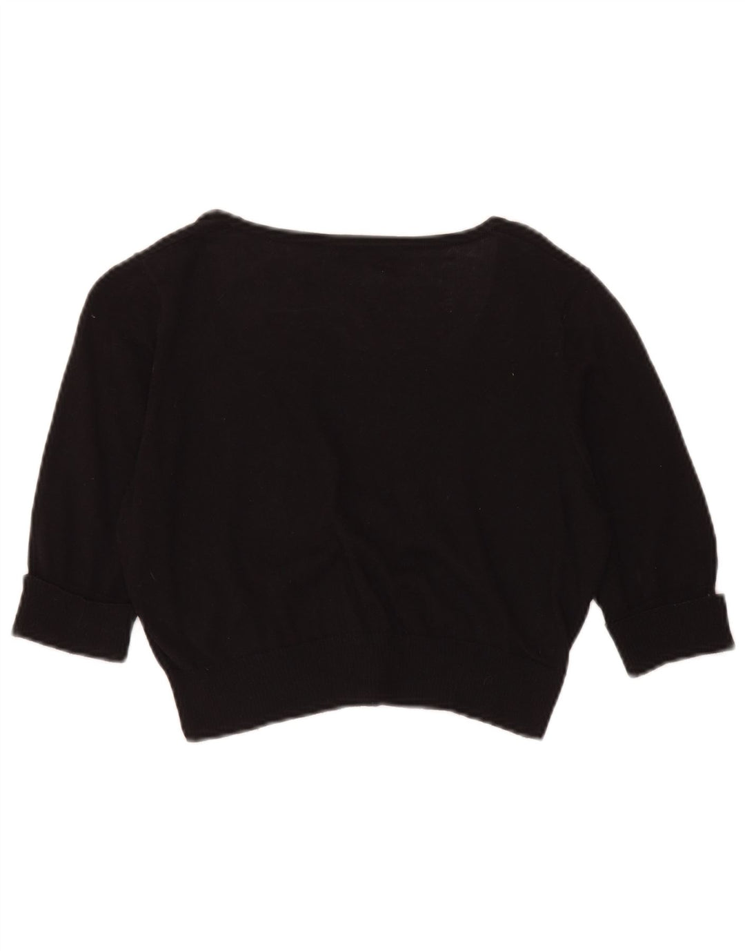 Marks & Spencer Dame 3/4-ærmet Crop cardigan sweater UK 14 Medium Black