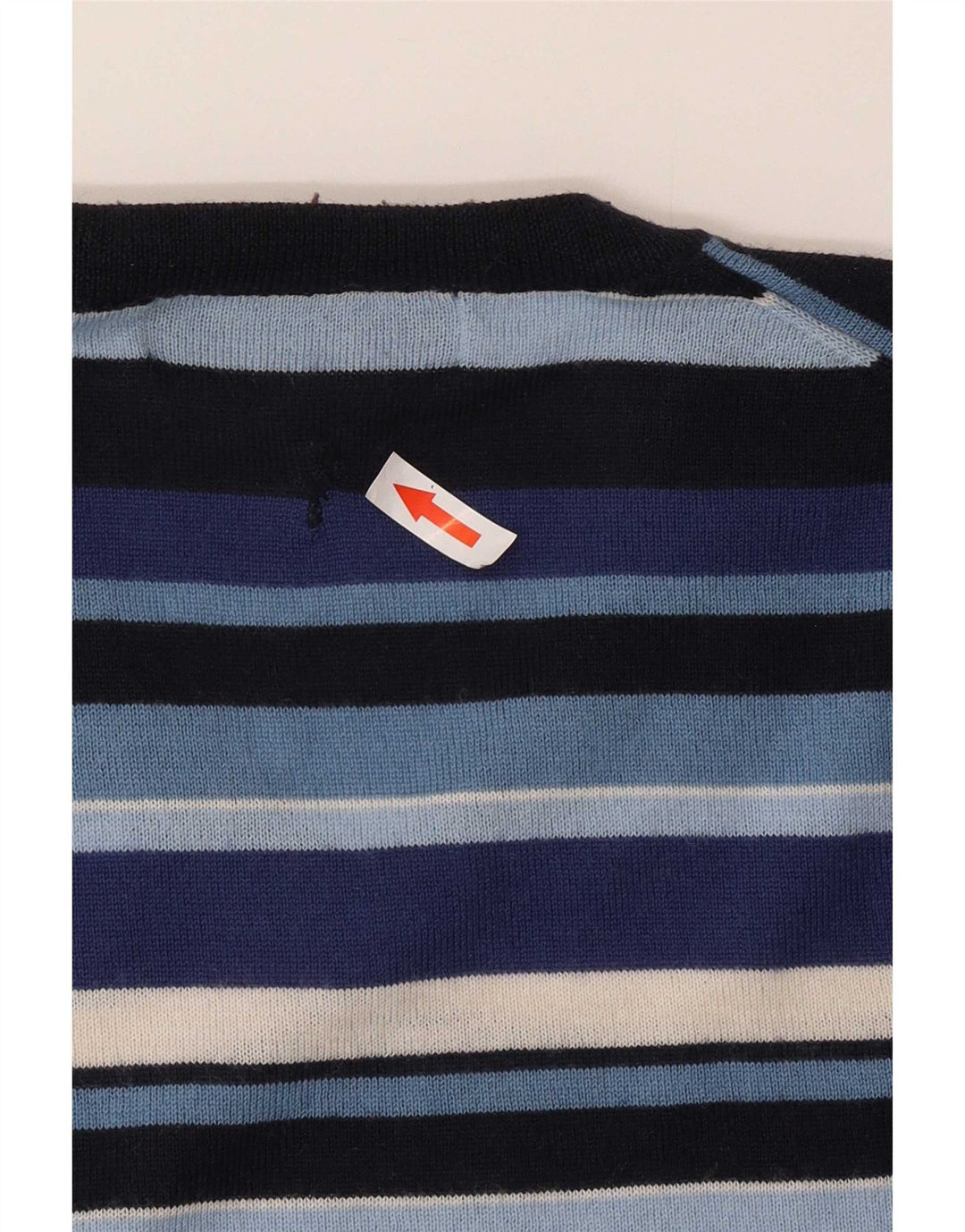 Rifle Herre V-hals sweater Medium Marineblå Stribet Uld