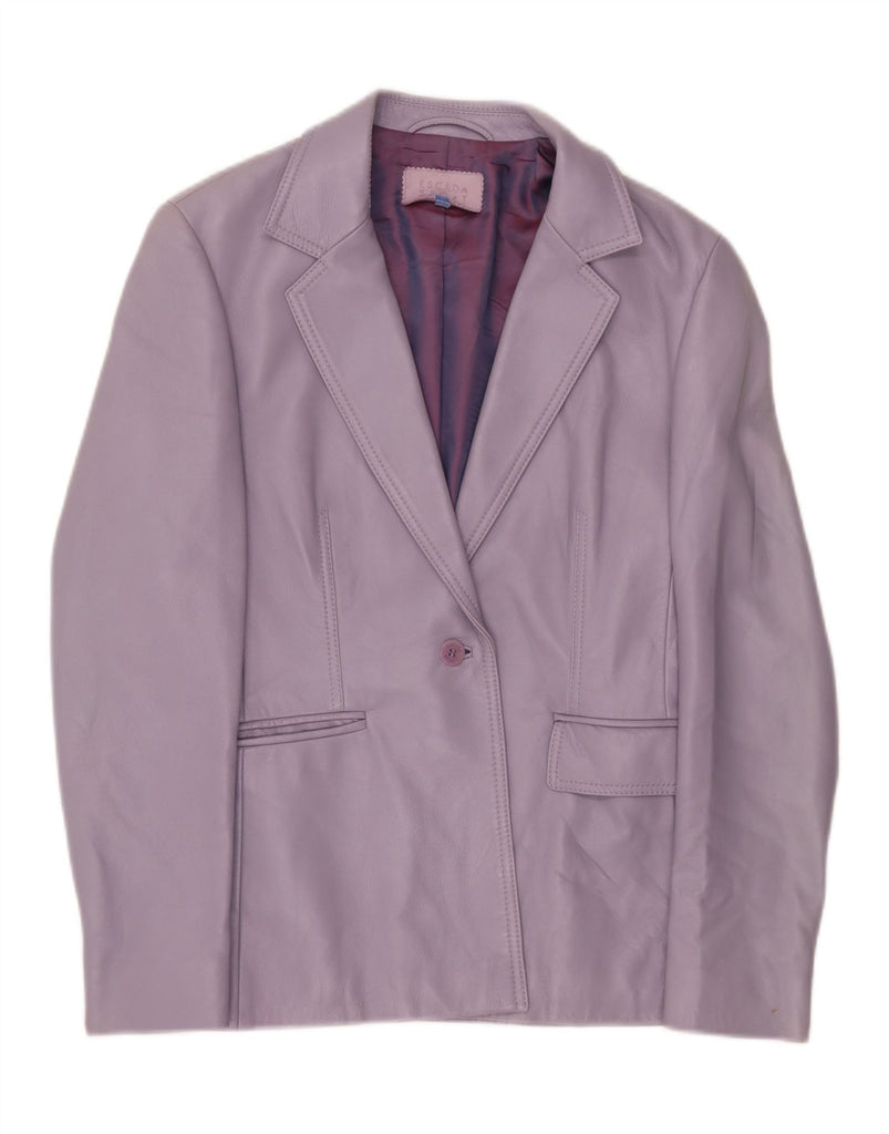 ESCADA Womens 1 Button Leather Blazer Jacket EU 38 Medium Purple Lambskin Vintage Escada and Second-Hand Escada from Messina Hembry 