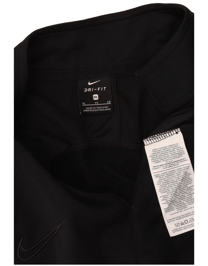 Nike Herre Dri Fit Pullover med lynlås-hals træningsdragt Top XL Sort Polyester