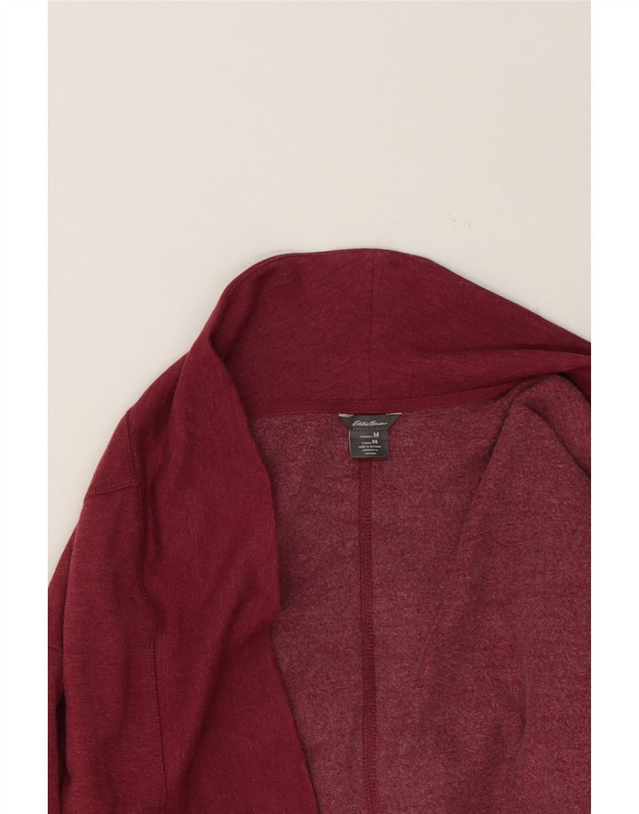 EDDIE BAUER Womens Longline Open Cardigan Sweater UK 14 Medium Burgundy Vintage Eddie Bauer and Second-Hand Eddie Bauer from Messina Hembry 