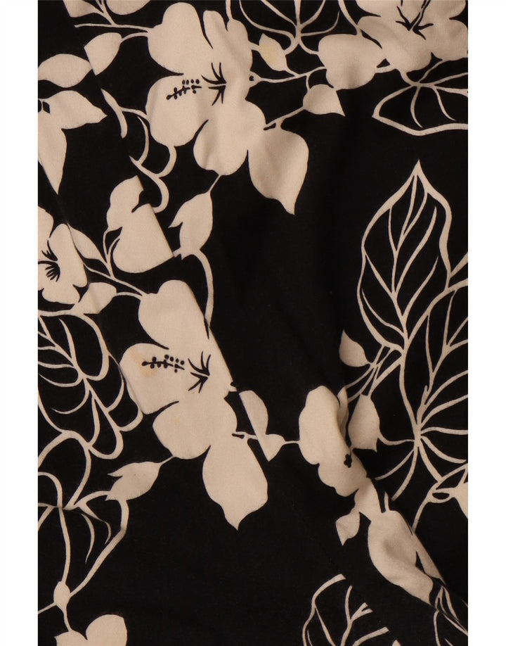 CHAPS Lige Capri-bukser til kvinder US 16 2XL W38 L20 Sort blomstret bomuld