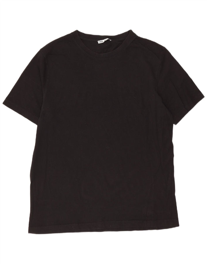 ZARA Herre T-Shirt Top XL Sort Bomuld