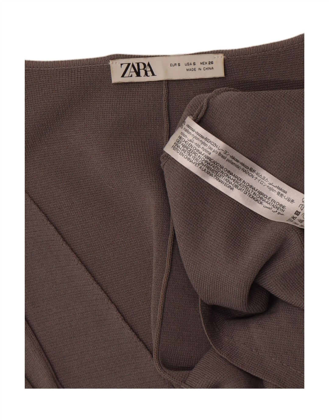 Zara Dame ÅBEN vest UK 10 Small Grey Viscose