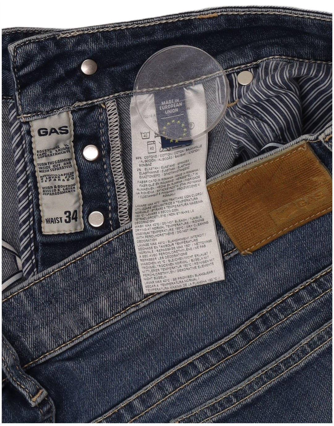 Gas denimshorts til kvinder W34 store blå bomuld