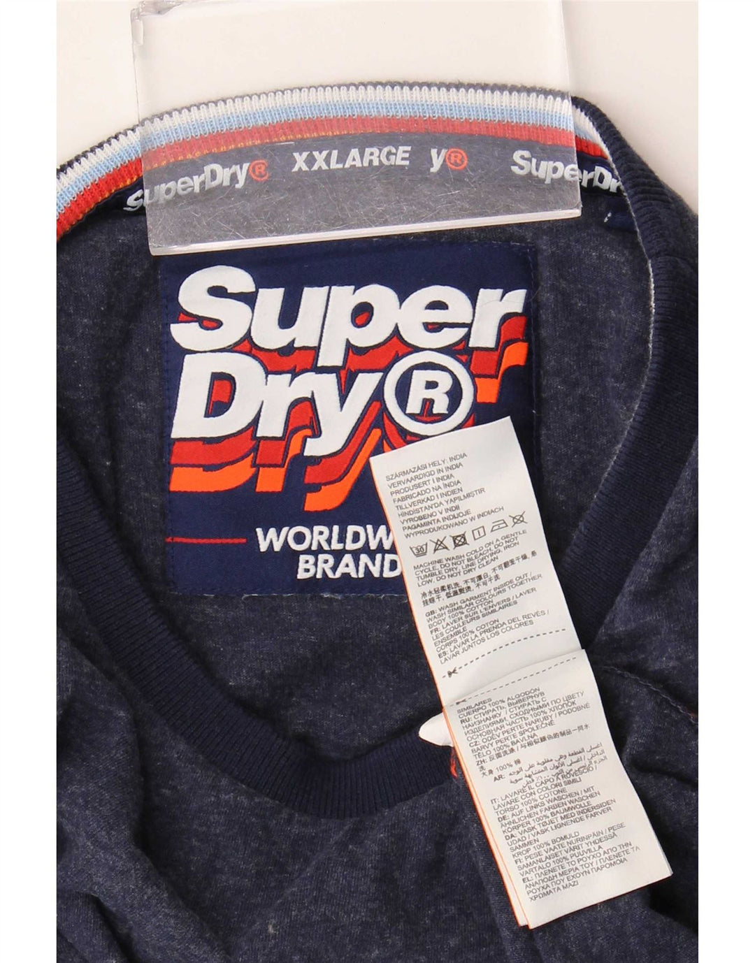 Superdry T-shirt top til mænd 2XL blå bomuld