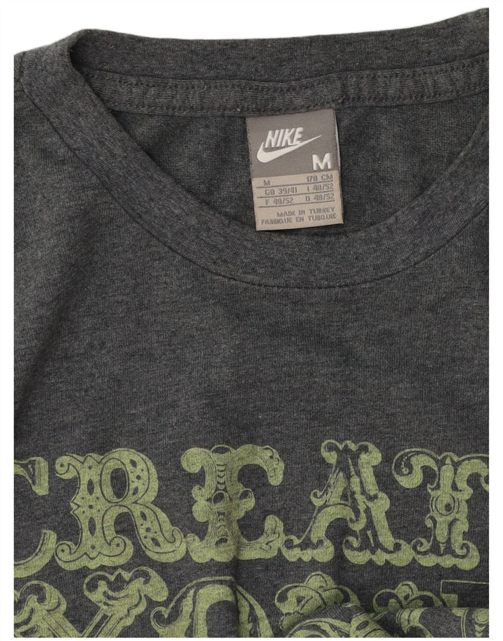 Nike Herre grafisk T-shirt Top UK 39/41 Medium Grey