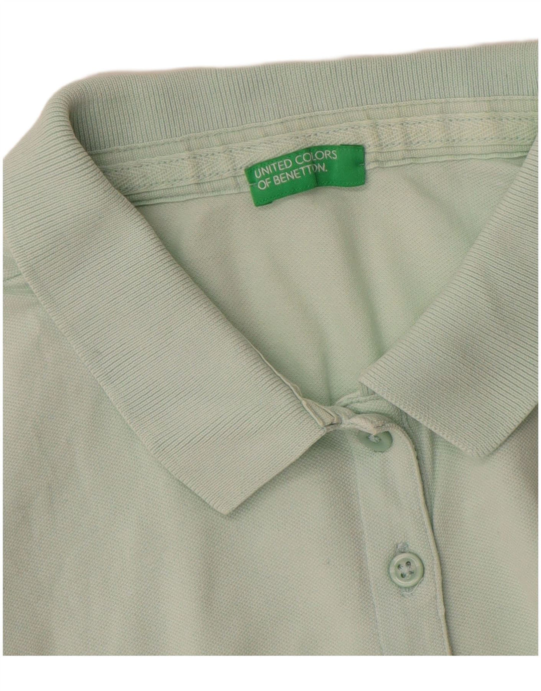 Benetton Dame Polo Shirt UK 14 Medium Green