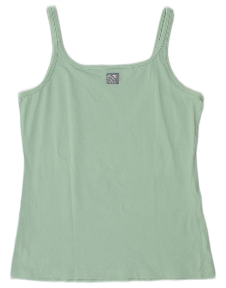 Diadora Dame Cami Top UK 14 Stor turkis bomuld