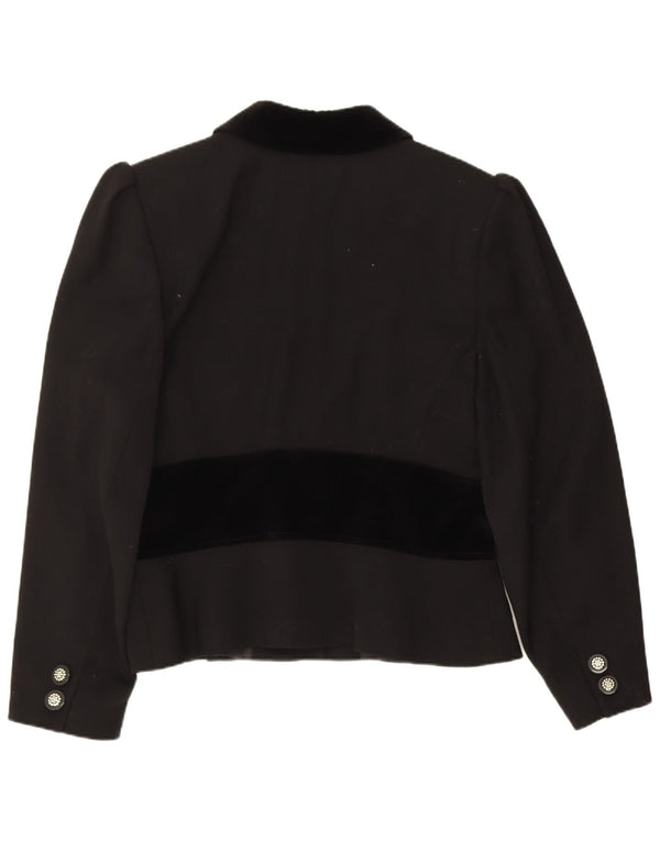 Valentino Dame 5 Button Blazer Jacket UK 14 Large Black Colourblock Uld