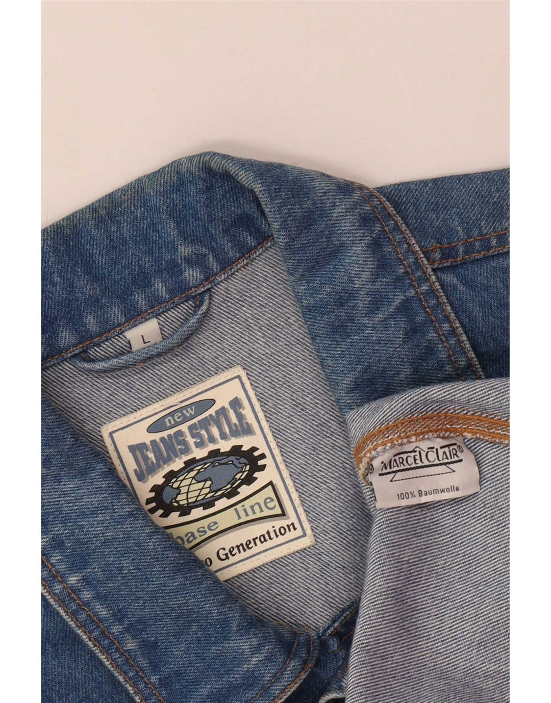 Marcel Clair Mens Denim Gilet UK 40 Large Blue Cotton