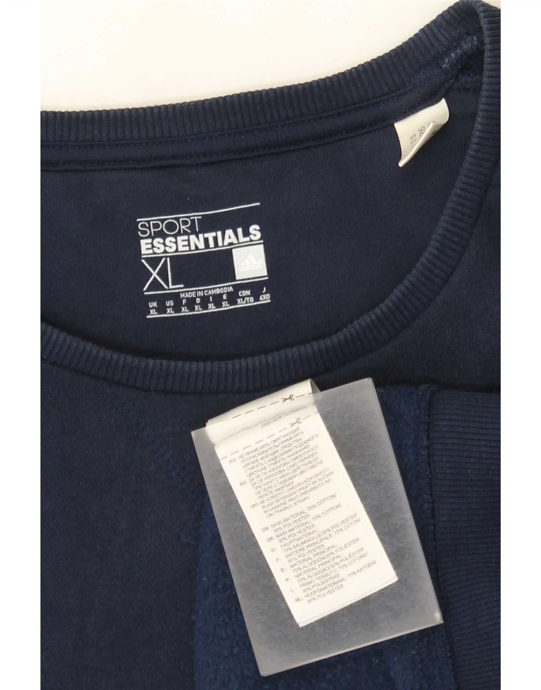 Adidas Herre Sweatshirt Jumper XL Marineblå Bomuld