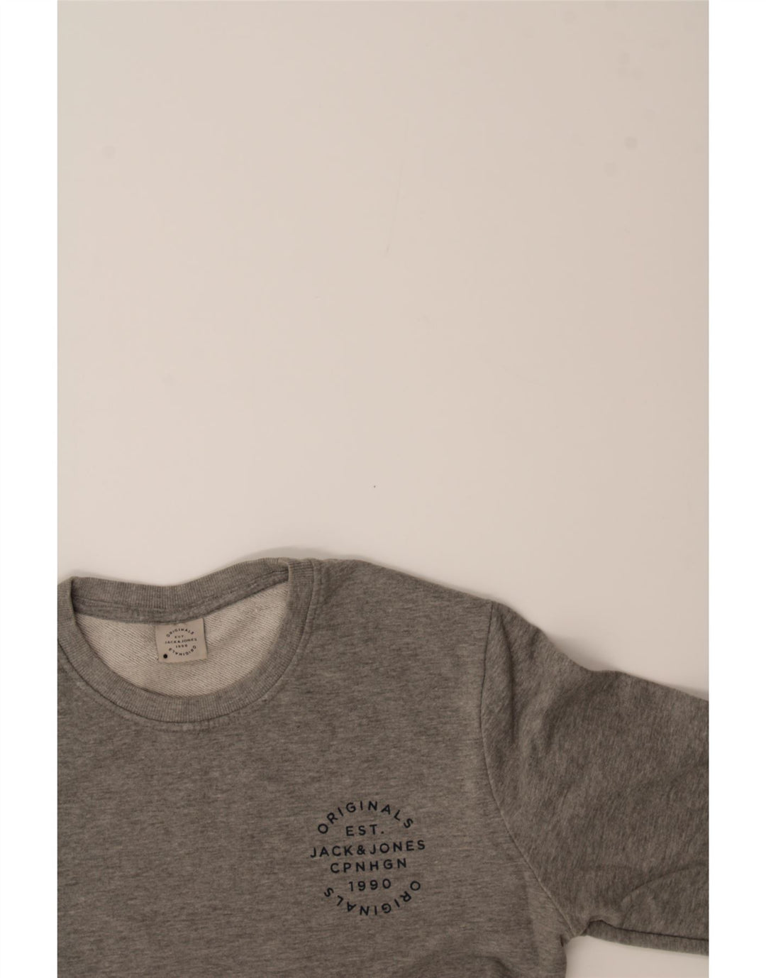 JACK & JONES Mens Sweatshirt Jumper Medium Grey Cotton Vintage Jack & Jones and Second-Hand Jack & Jones from Messina Hembry 