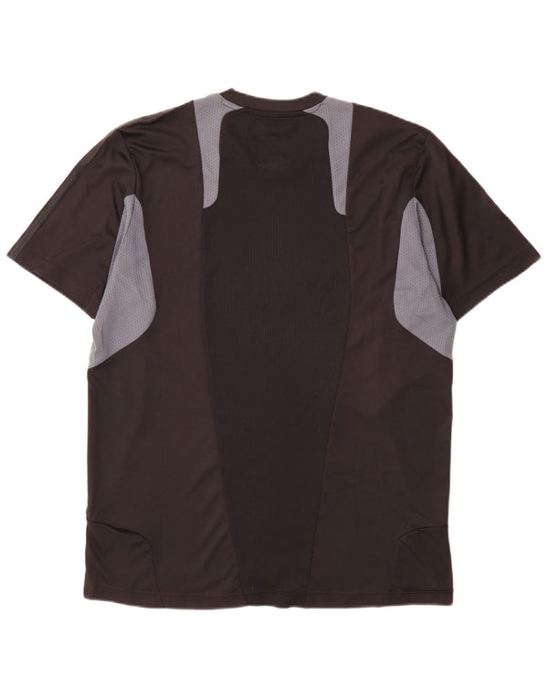 Adidas Herre T-Shirt Top Medium Sort Colourblock Polyester Sports