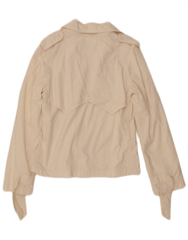 Sisley Womens Pea Coat IT 40 Small Off White Bomuld