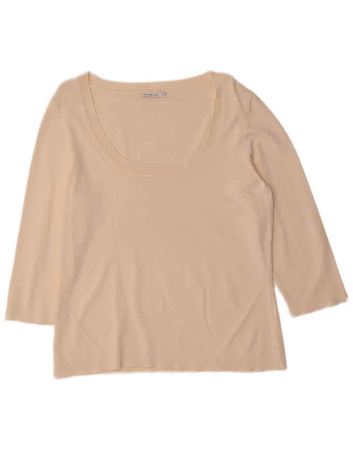 Marella Dame Top 3/4 ærmer UK 20 2XL Off White