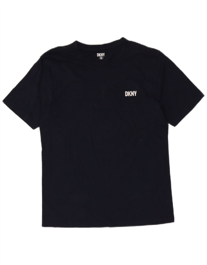 DKNY Herre T-Shirt Top Medium Marineblå Bomuld