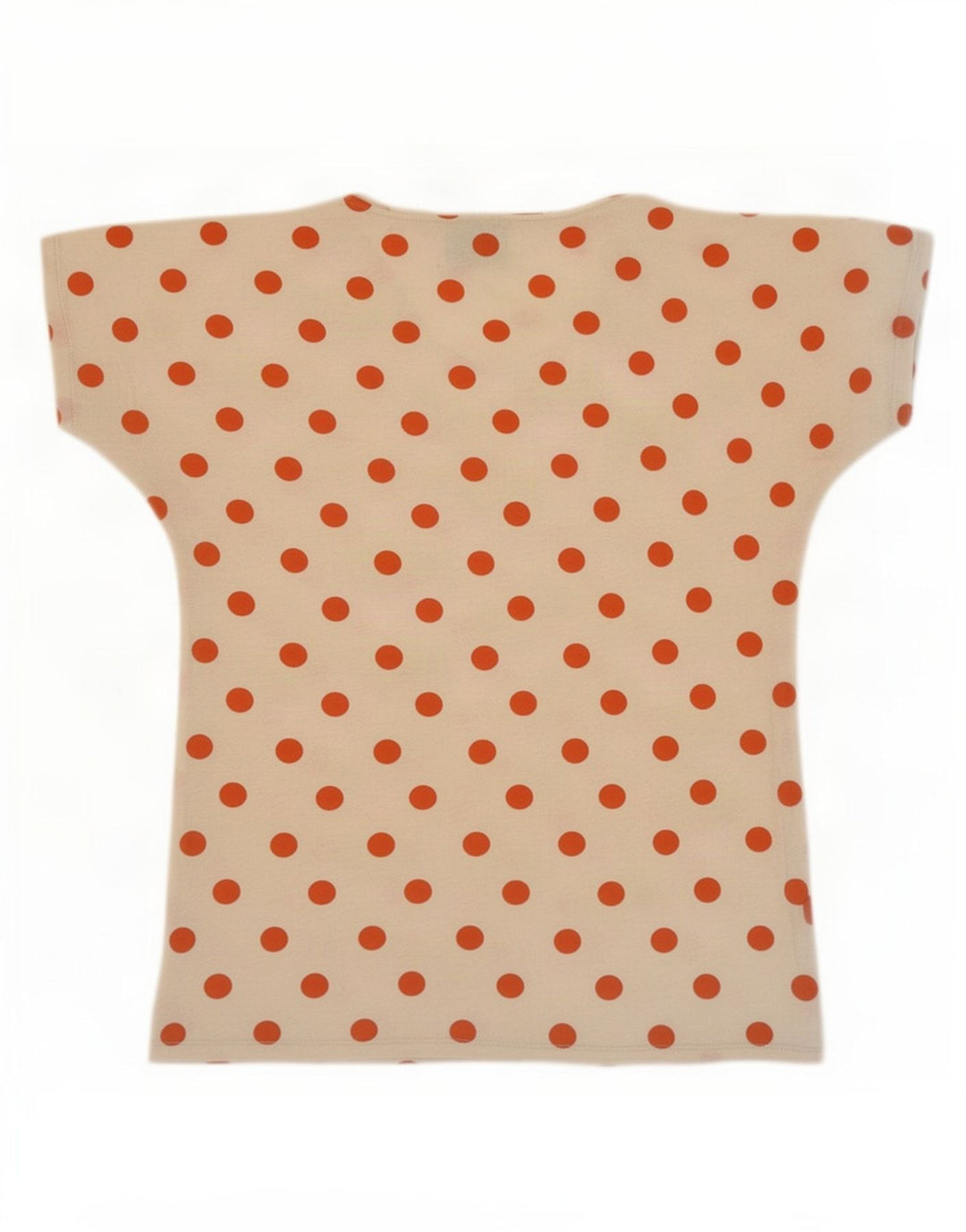 Zara Dame T-Shirt Top UK 12 Medium Off White Polka Dot