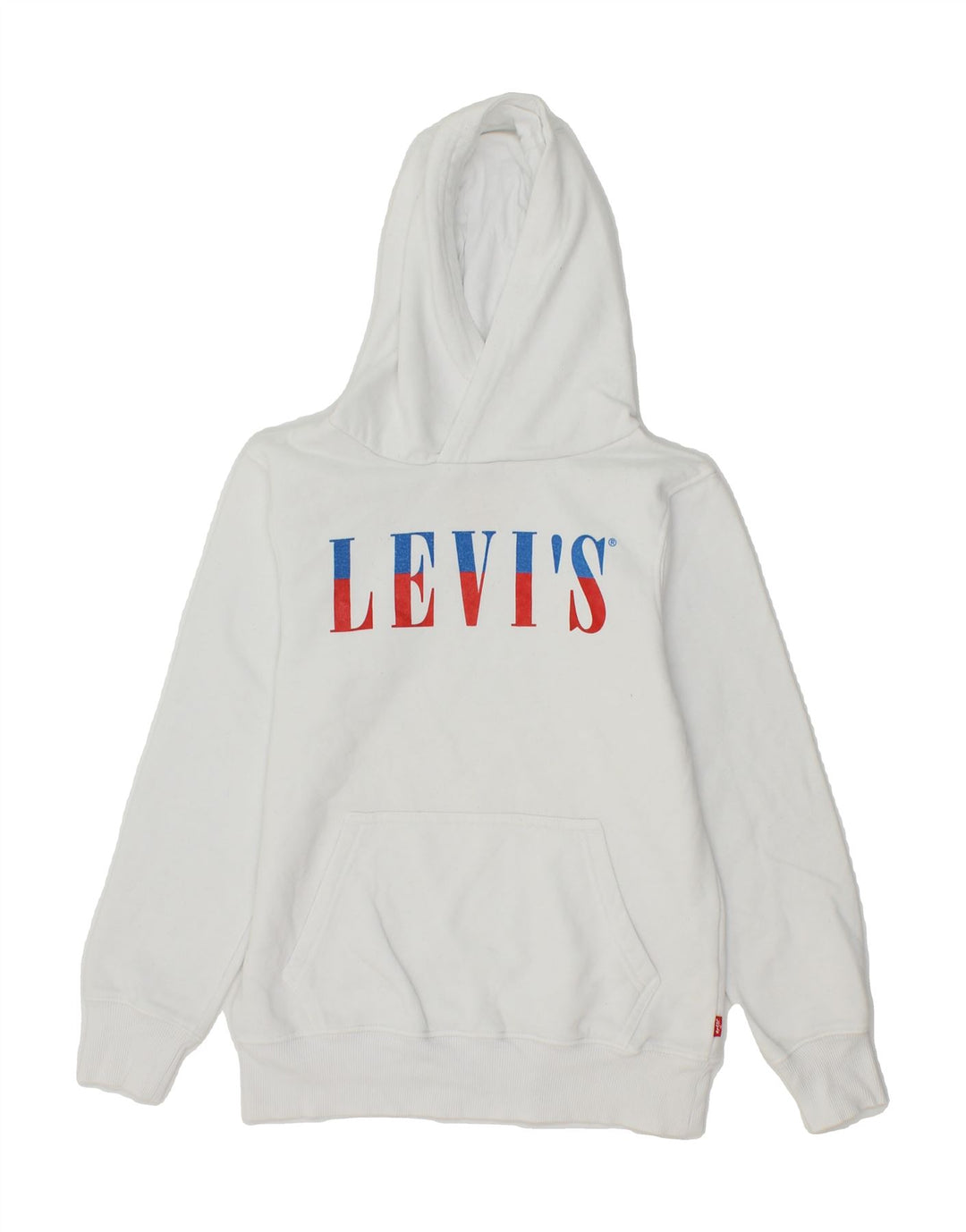 LEVI'S Boys Graphic Hoodie Jumper 9-10 Years White Cotton Vintage Levi's and Second-Hand Levi's from Messina Hembry 