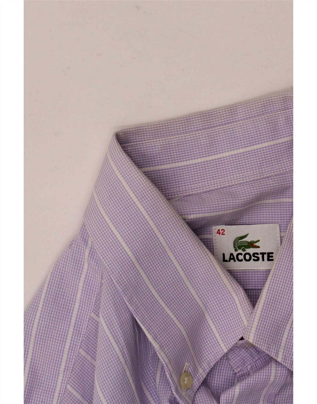 Lacoste herreskjorte str. 42 Stor lilla stribet bomuld