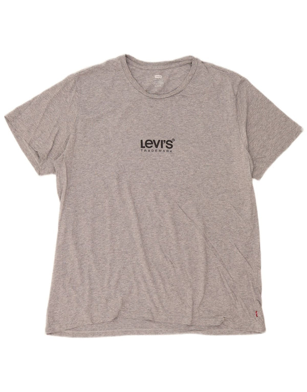 Levi's Herre grafisk T-shirt Top XL Grå Flecked