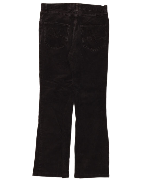 Marks & Spencer Womens High Waist Corduroy Trousers UK 8 Small W30 L28 Blac