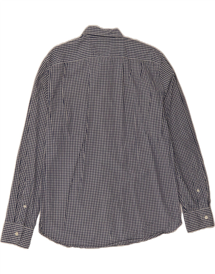 J. CREW Mens Shirt Large Navy Blue Gingham Cotton Vintage J. Crew and Second-Hand J. Crew from Messina Hembry 