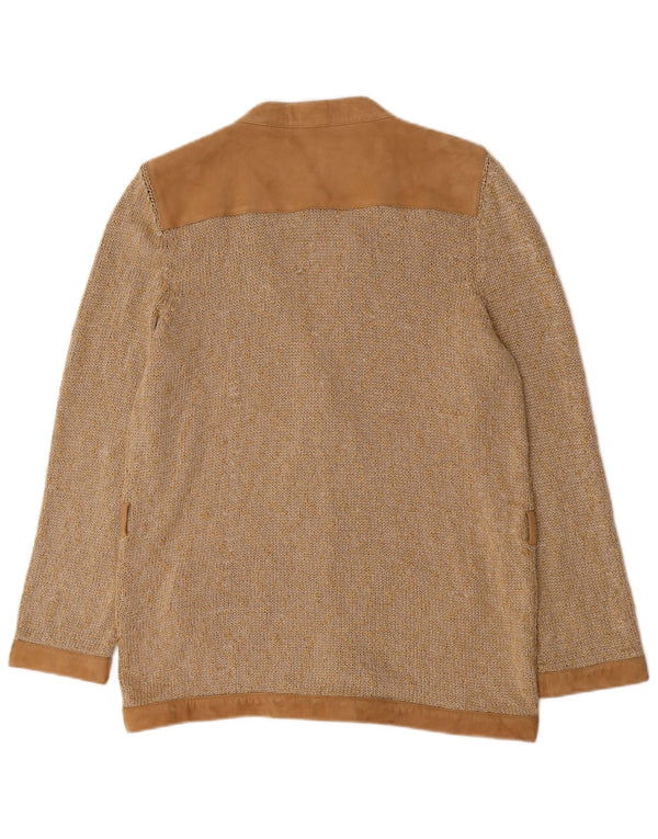 Marella Dame Cardigan Sweater UK 18 XL Beige Bomuld