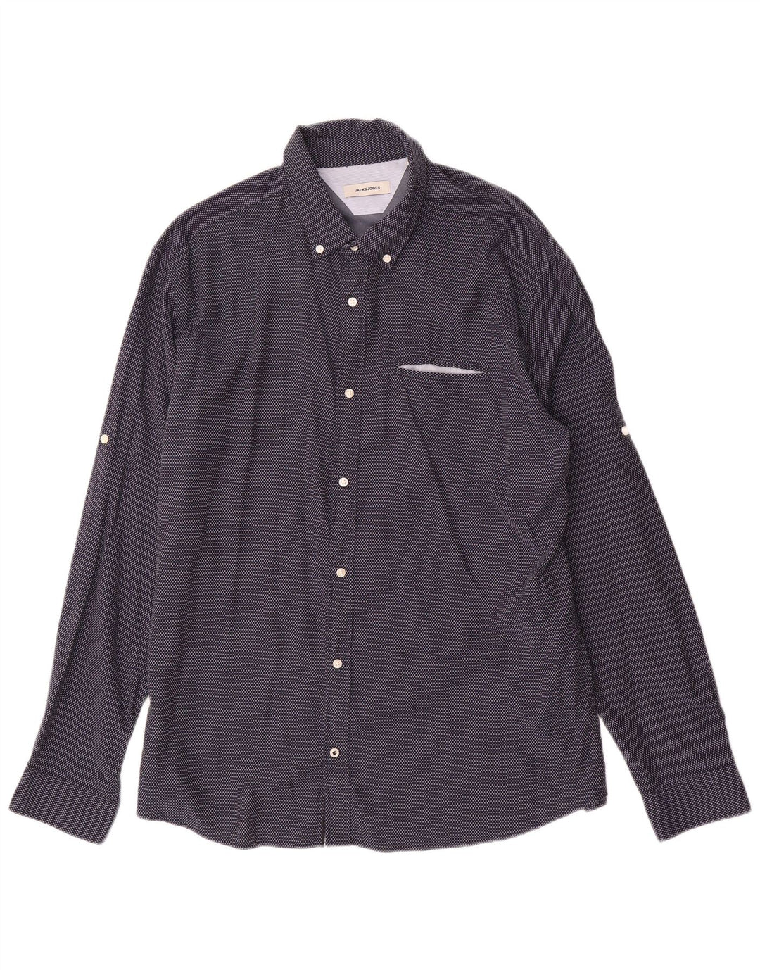 Jack & Jones herreskjorte 2XL marineblå geometrisk bomuld