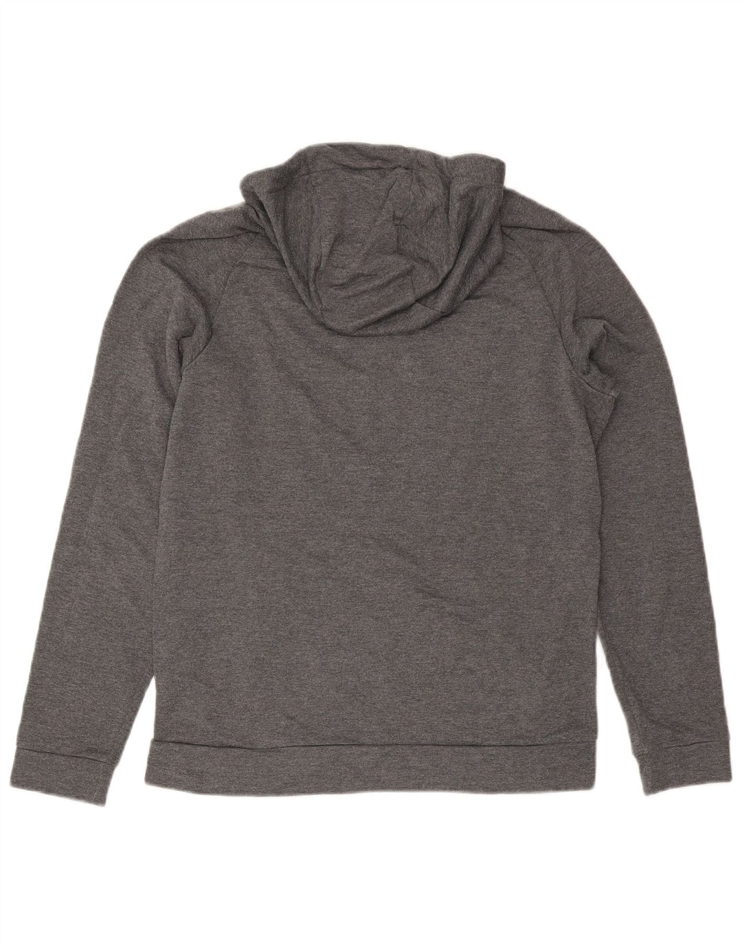Nike Graphic Hoodie Jumper UK 14 Medium Grey Flecked Polyester