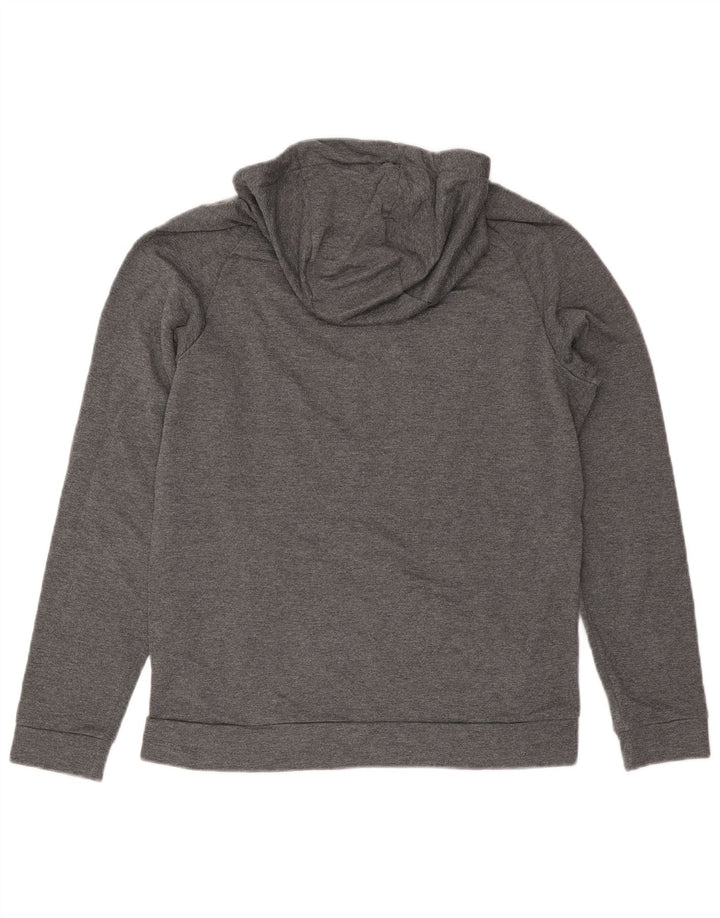 Nike Graphic Hoodie Jumper UK 14 Medium Grey Flecked Polyester