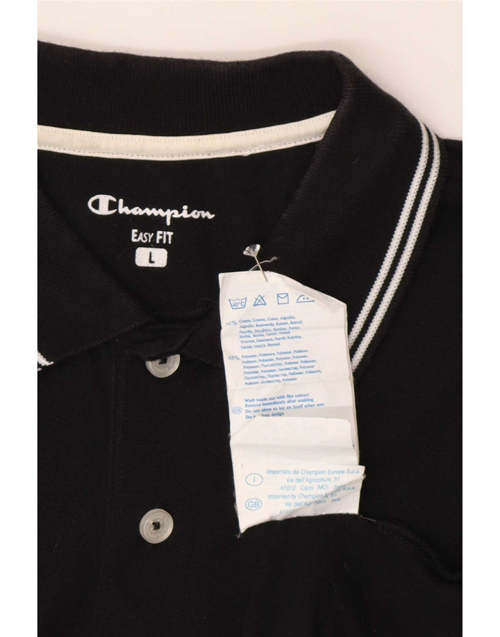 Champion Herre Easy Fit Polo Shirt Stor sort bomuld